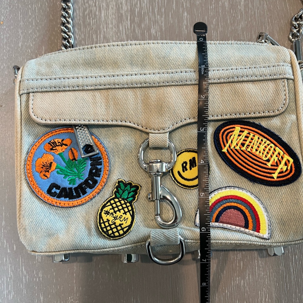 Rebecca Minkoff Mini MAC light denim patches crossbody purse Chain Strap Bag. - Picture 8 of 16